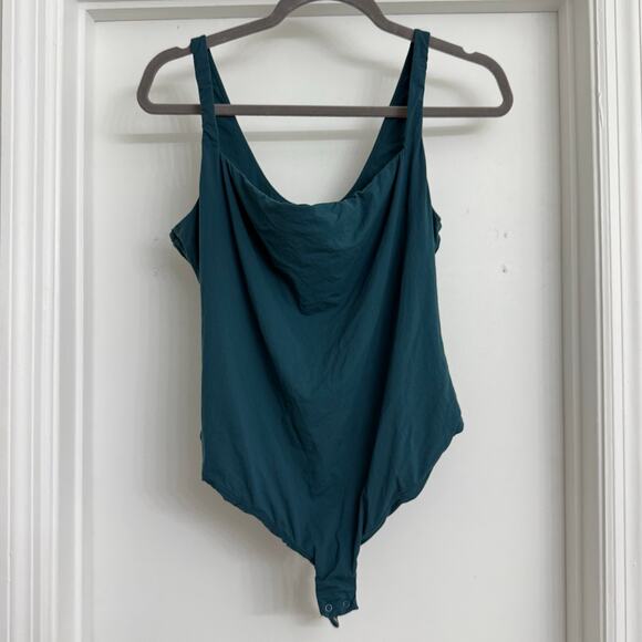 Skims Fits Everybody Square Neck Tank Bodysuit Teal Blue Casual Basics Sz 4X - Picture 1 of 6